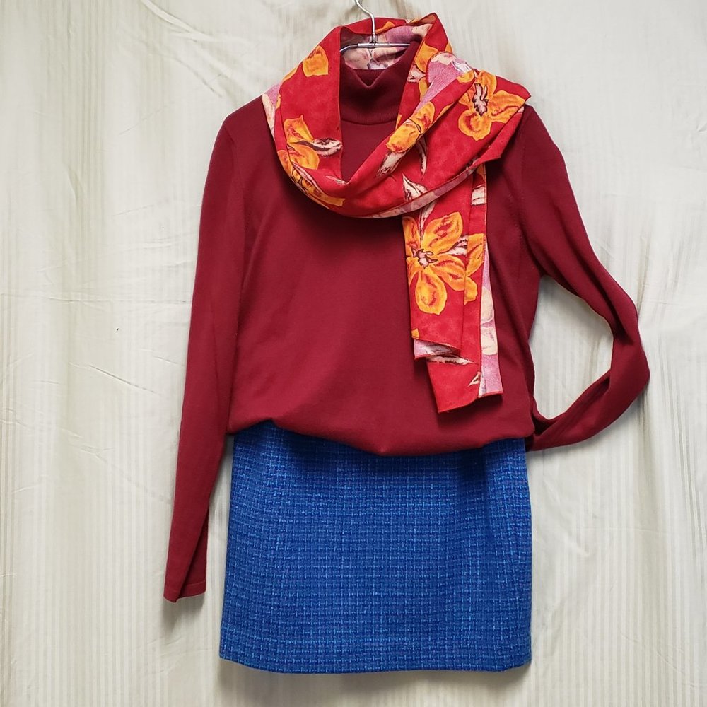 🍁Talbots Burgundy Colored Turtle Neck Long Sleeve Shirt.